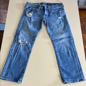 AG Adriano Goldschmied Blue Distressed Women Jeans